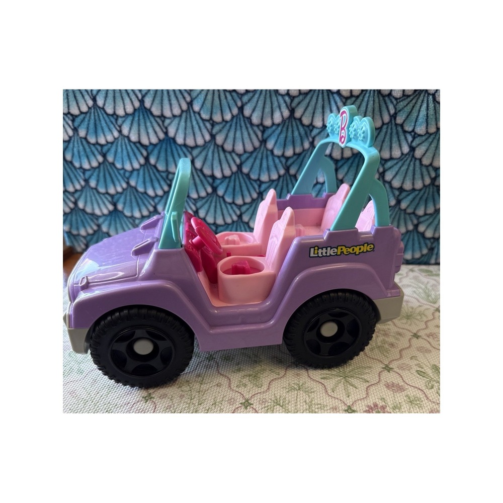 Fisher Price Little People Barbie Beach Cruiser Sounds Music Car Jeep Vehicle